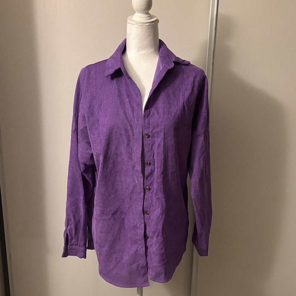 Purple Button-Up Shirt